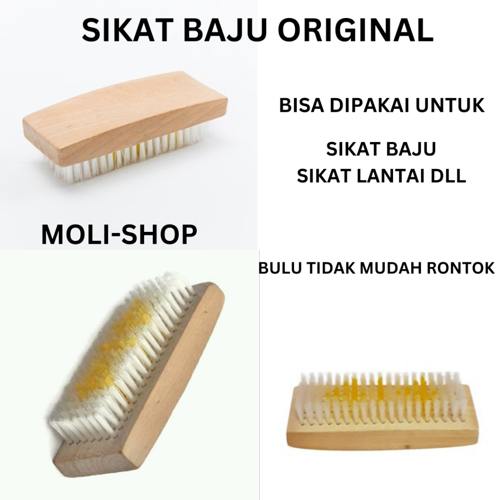 Sikat Serbaguna isi 5 Pcs, Sikat Baju/Pakaian Sikat Lantai/ WC kamar Mandi, Sikat Gagang Kayu