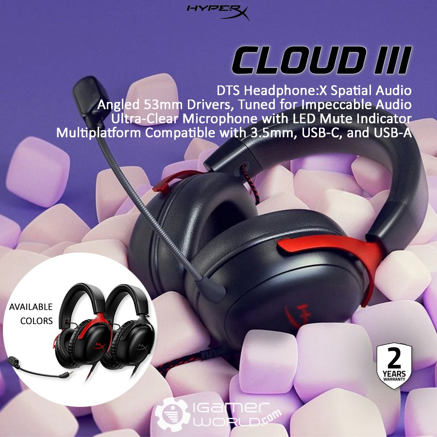 HyperX Cloud III / Cloud 3 DTS Spatial Audio Gaming Headset