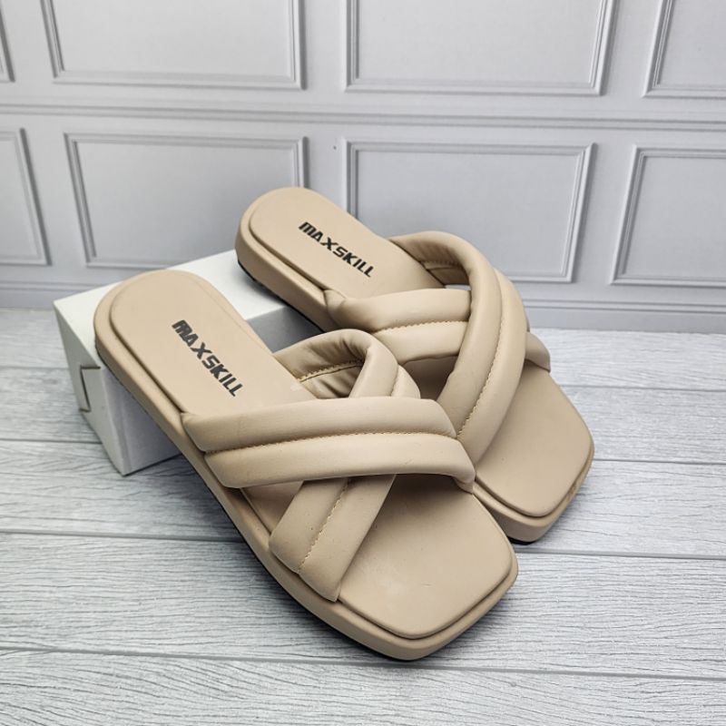 Maxskill Sandal Flat Wanita Silang Wanita