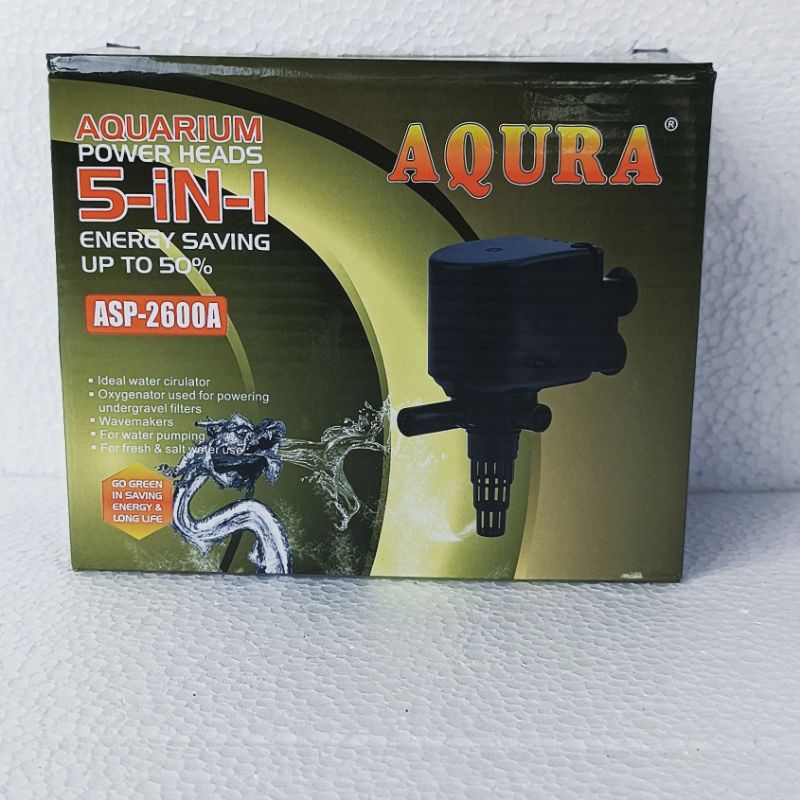 AQURA ASP 2600 mesin pompa celup aquarium kolam waterpump water pump filter submersible akuarium ph power heads 2000 Lph keatas liter per jam