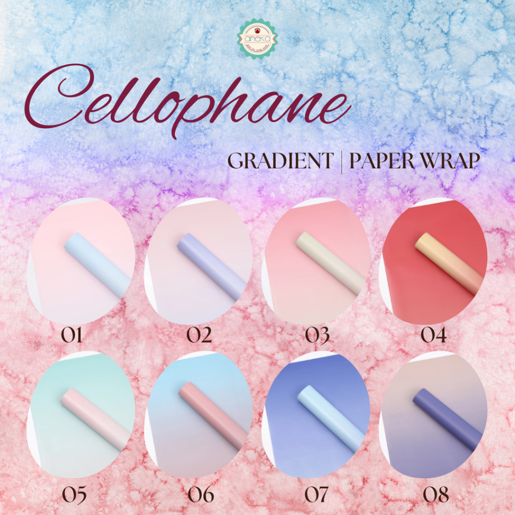 AnekaBenang - [ PACK ] Kertas Cellophane Buket Bunga [ Gradient ] Flower Wrapping Paper Celophane