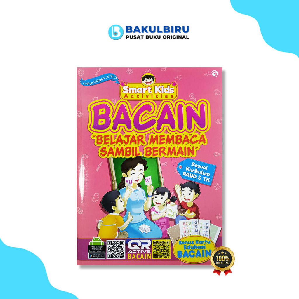 BUKU BELAJAR MEMBACA ANAK TK PAUD - BONUS KARTU EDUKASI MEMBACA - SMART KIDS ACTIVITY BACAIN