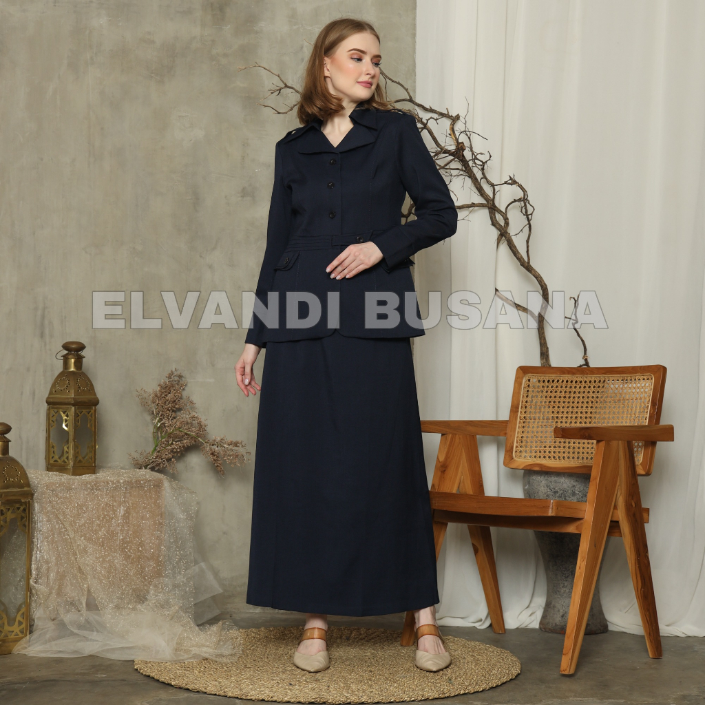 SETELAN JAS WANITA B&amp;V LYNELLE / SERAGAM KERJA BLAZER WANITA / SERAGAM GURU / SETELAN BAJU GURU WANITA -  6603 PEMDA ACEH / COKLAT TUA GELAP / NAVY / HITAM