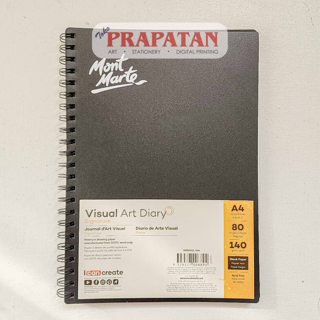 

Mont Marte Visual Art Diary Black Pad | Buku Gambar Hitam