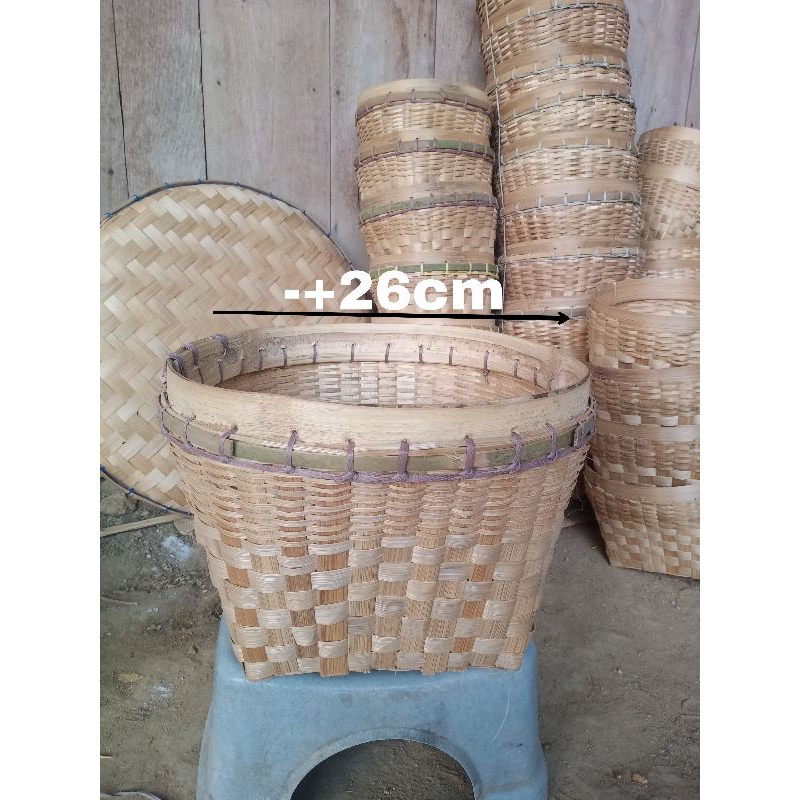 Tenggok bambu/dunak bambu/bakul bambu berkualitas -+26cm