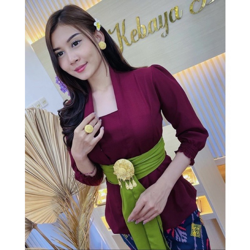 Atasan kebaya Bali Lengan kerut 3/4 | Atasan Kebaya Bali Moderen | Baju Atasan Wanita Terbaru