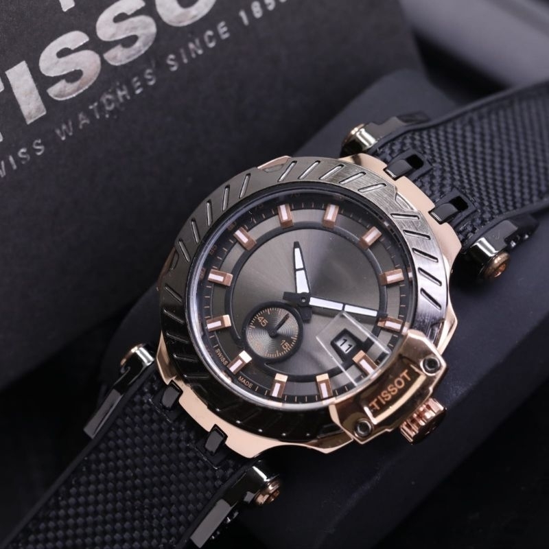 Jam Tangan Pria Ti550t Chrono Detik Bawah Steinless Tali Kanvas