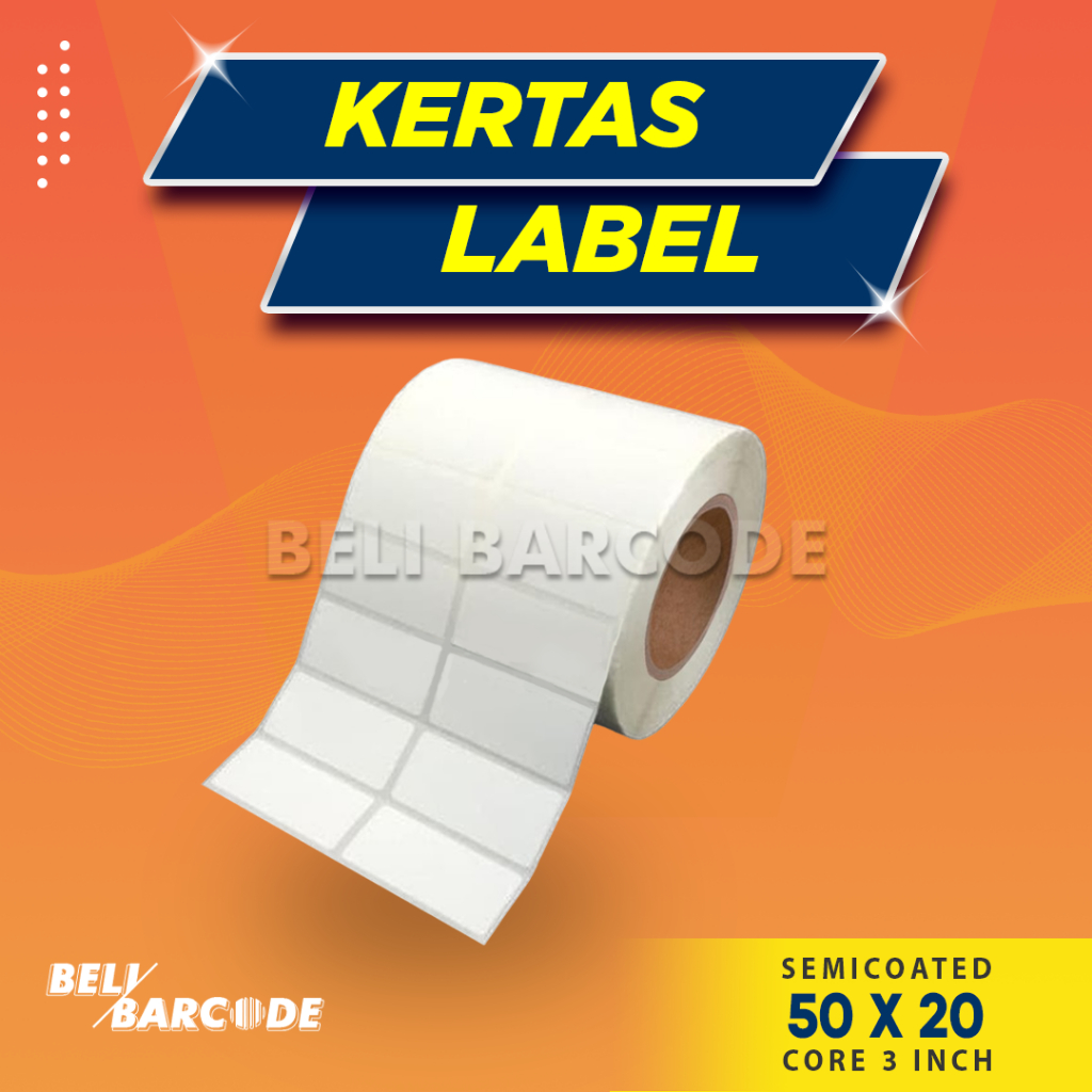 

STIKER LABEL SEMICOATED 50X20 | 50 X 20 | 50mm X 20mm @5000 KB