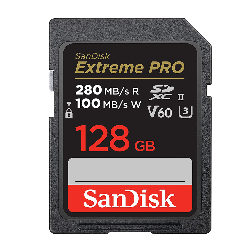 SanDisk SD Card Extreme Pro UHS-II U3 6K 280 MB/s 128GB - SDSDXEP-GN4IN - Black