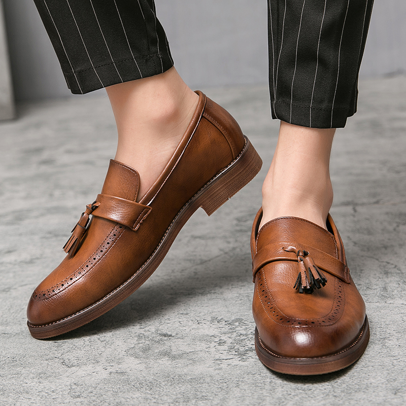 Vintage Import Formal Sepatu Pria Tassel Loafer Kulit Asli Sepatu Pantofel Santai Kerja Pesta Kantor Slip On Kekinian Kuliah 293