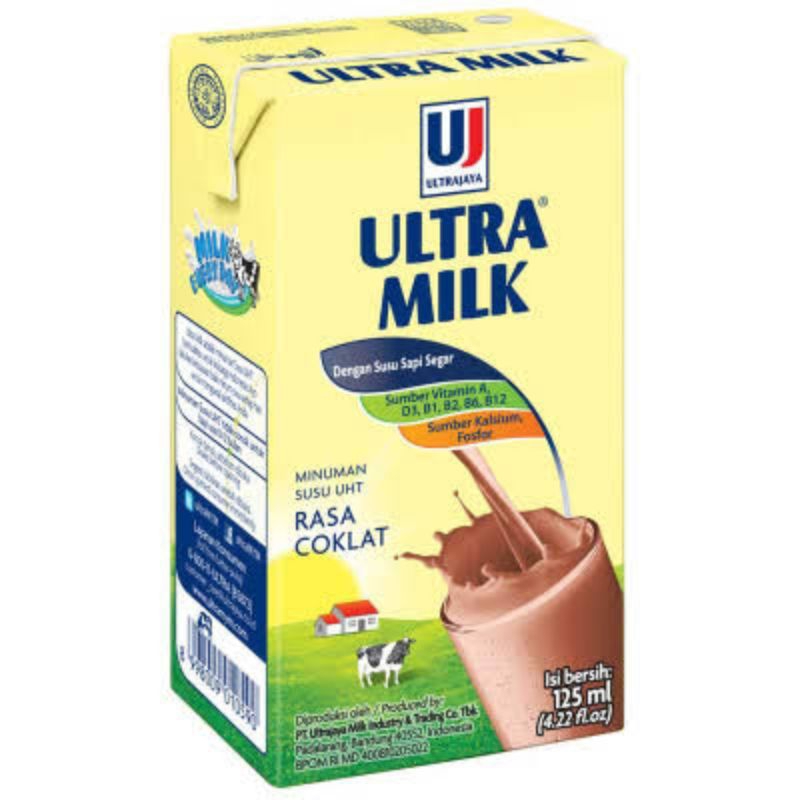 Susu Ultra 125 ml 1 dus Susu Ultra 1 Dus 125 ml Susu Ultra Coklat