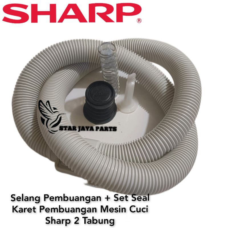 Selang Pembuangan + Set Seal Karet Pembuangan Mesin Cuci Sharp 2 Tabung QUALITY