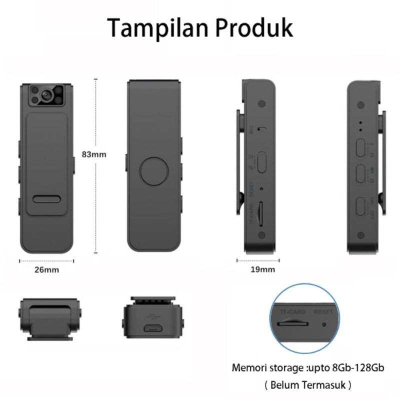 KAMERA OLAHRAGA DADA PORTABLE/ALAT PEREKAM MINI/ALAT PEREKAM SUARA DADA OLAHRAGA PEREKAMAN RUANGAN