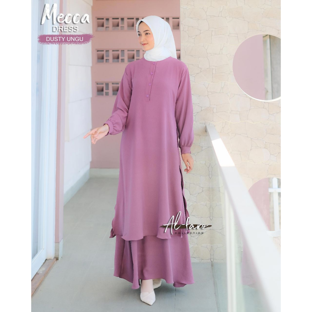 Dress Mecca by Alfaro gamis model Malay polos terbaru cringkle Premium