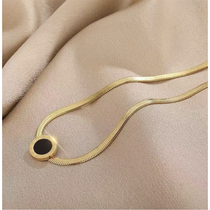 √KALUNG WANITA TITANIUM BELUT BANDUL MAGNET ANTI KARAT