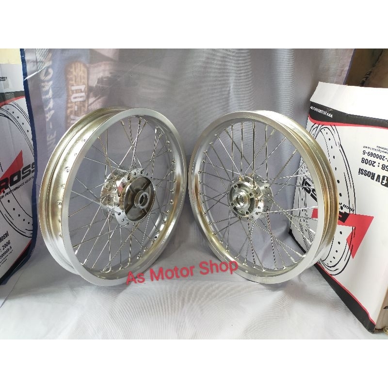 Sepaket velg set rossi lebar 185 - 215 x 17 tromol set jari2 supra x125 blade karisma revo Absolute 
