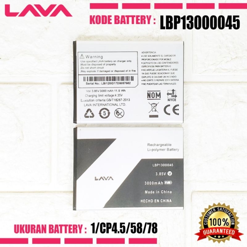 Baterai Battery Original LAVA Iris 88 / Z61 / Iris 88 Lite Kode Batre LBP13000045