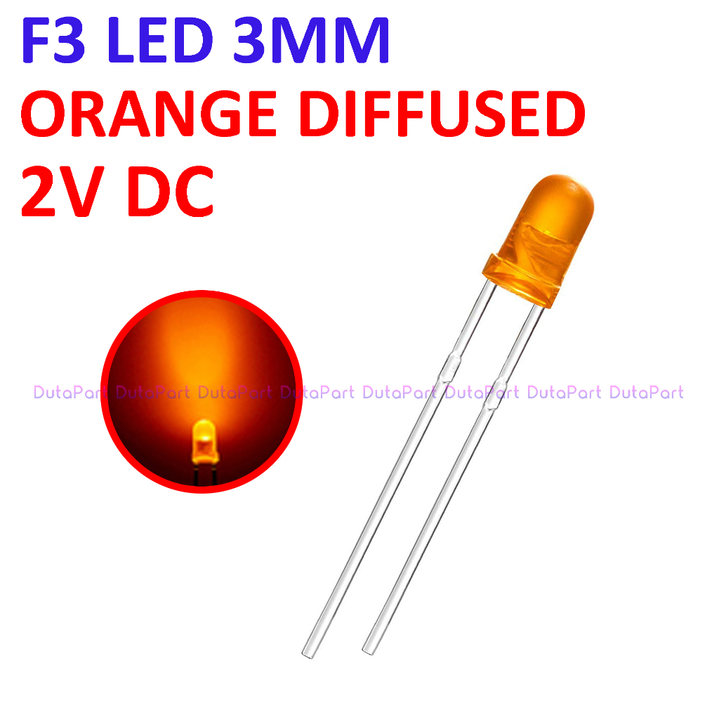 LED 3mm ORANGE OREN Diffused F3 LED Dioda KUALITAS BAGUS