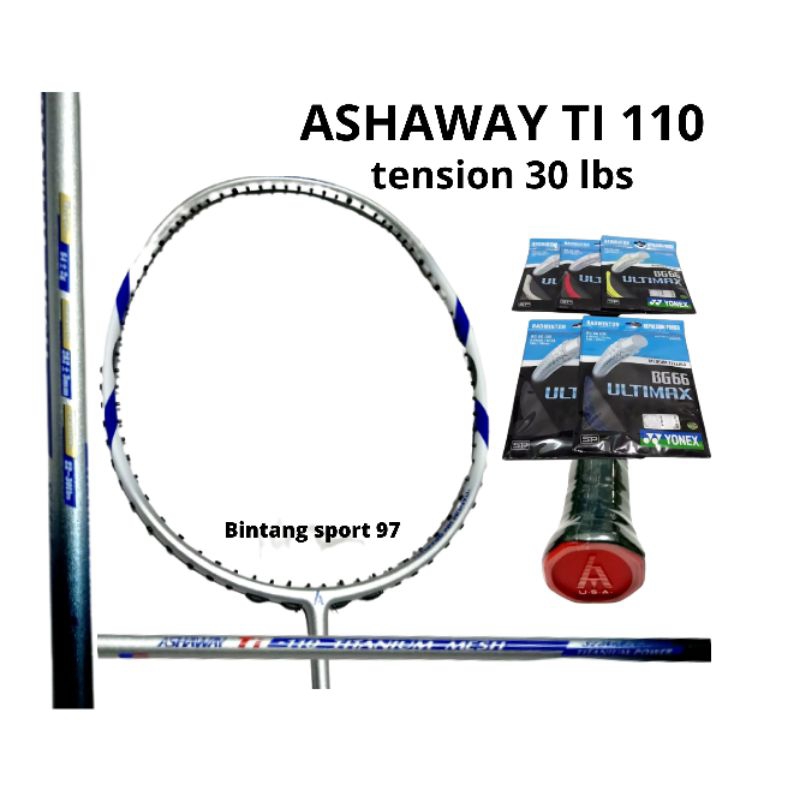 Raket badminton ashaway ti 110 titanium mesh