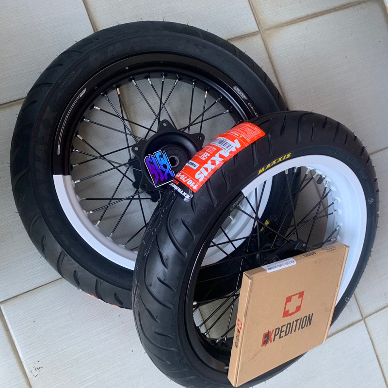 BANSET WHEELSET SUPERMOTO HONDA CRF SCARLET COATING
