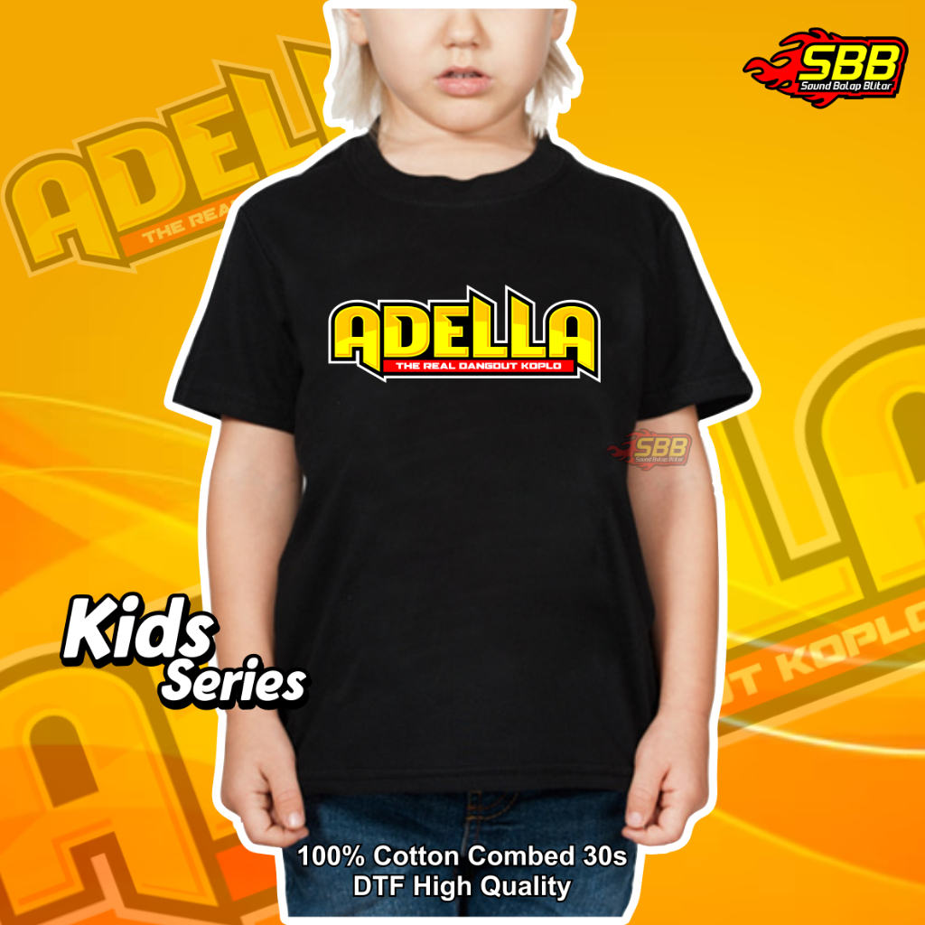 Baju Kaos Anak Adella Katun Combed Distro