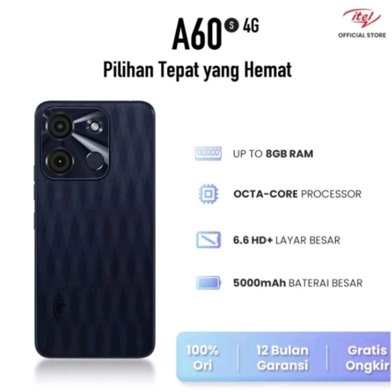 itel A60S RAM 8GB (4GB+4GB) 5000mAh GARANSI RESMI