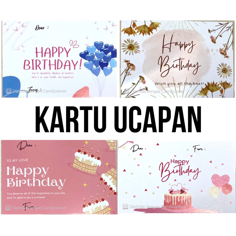 Greeting Card HAPPY BIRTHDAY - Gift Card - Kartu Ucapan Birthday - Aesthetic - Kartu Ucapan  Ulang T