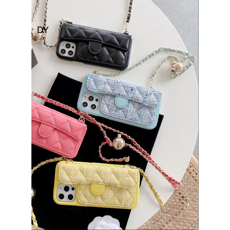 Case dompet lucu warna pink hitam casing soft tas mini Iphone 7 8 7+ 8+ X Xs Max Xr 11 12 13 14 Pro Max 14+ PLus 14Plus FH20