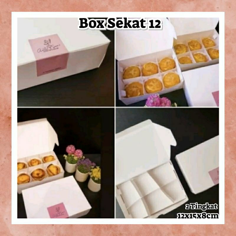 

Box Sekat 12 Dus Sekat Eggtart Pie Choux Tingkat 22x15x8cm Packaging
