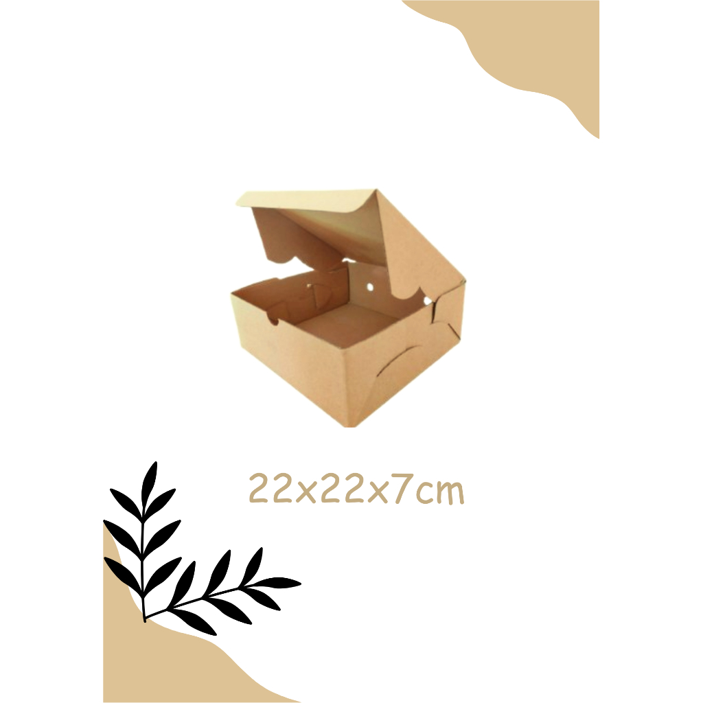 

KARDUS MAKANAN POLOS UKURAN 22x22x7 cm ( 10PCS)