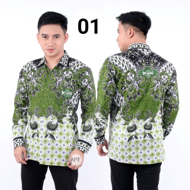 KEMEJA BATIK ORGANISASI NU IPNU LENGAN PANJANG BATIK NU BATIK PEKALONGAN SERAGAM  KERJA SOLO