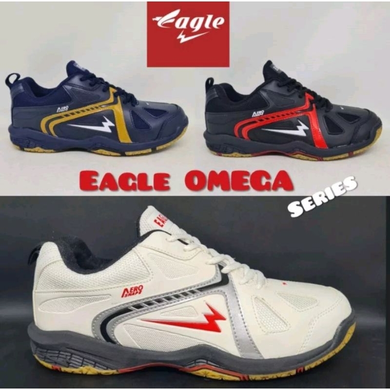 sepatu badminton eagle omega original(sisa uk.38 biru/44 black)