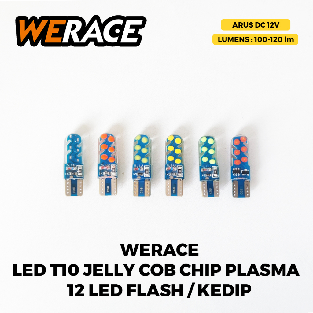 [WERACE] LED SEN SENJA T10 JELLY COB PLASMA 12 MATA LED FLASH / KEDIP