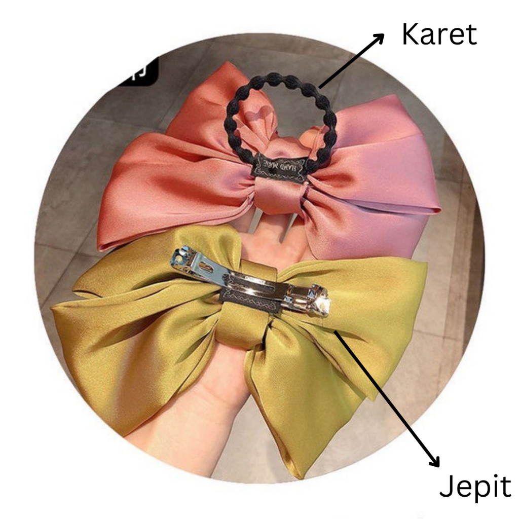 3SP | AC15 Ikat Karet Jepitan Rambut Pita Besar Fashion Korea Aksesoris Rambut Murah Grosir