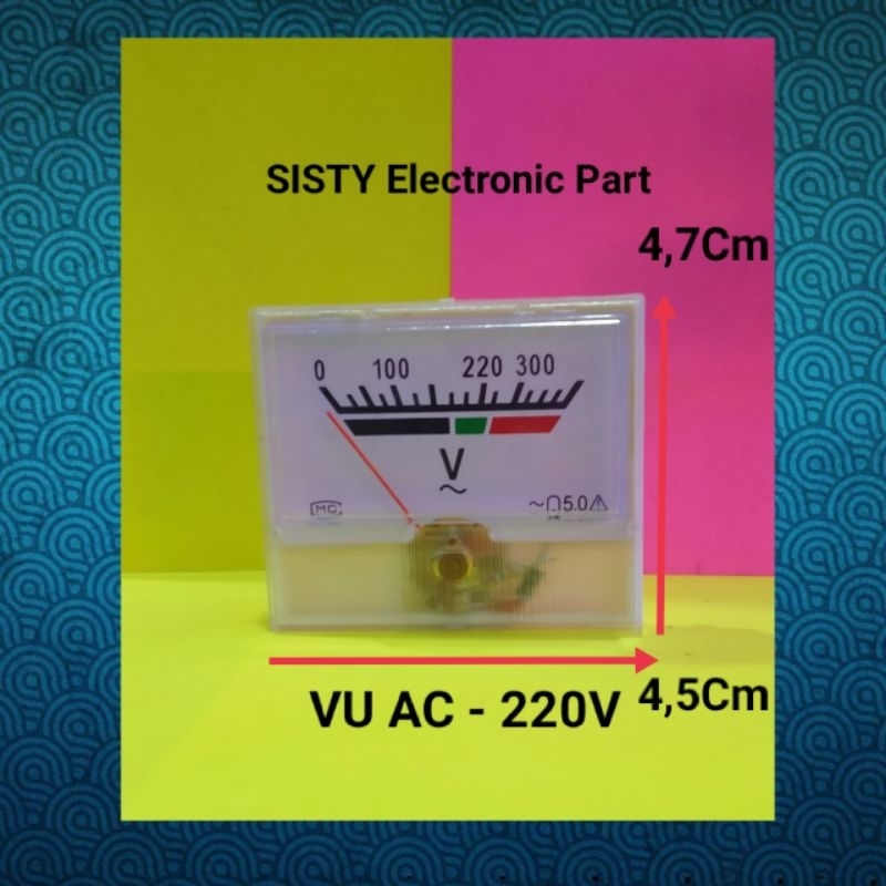 VU Digital Analog AC -220V Besar Volt Meter Analog 220V