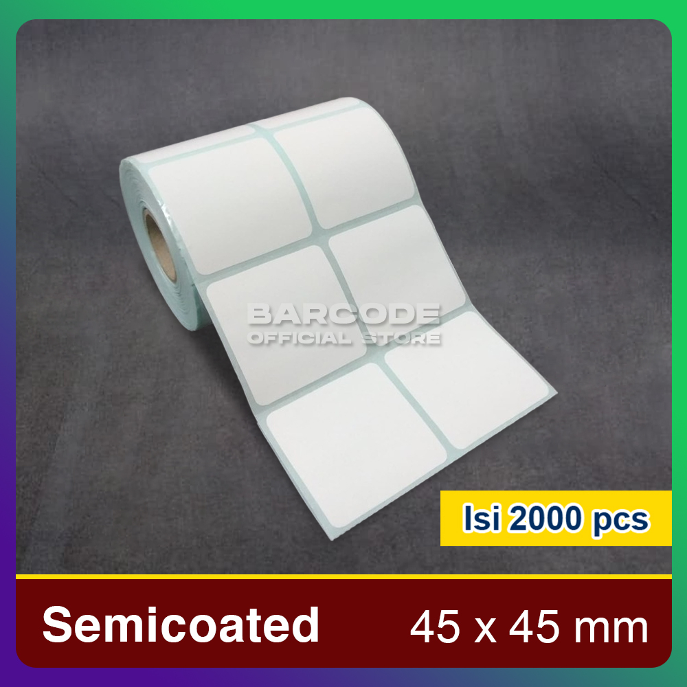 

Semicoated 45x45mm Label sticker Barang Kotak Persegi Uk. 45 X 45 MM