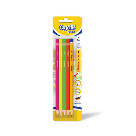 

Agatis Prime Neon Pensil Warna Set 4+1 Pcs Pensil Tulis