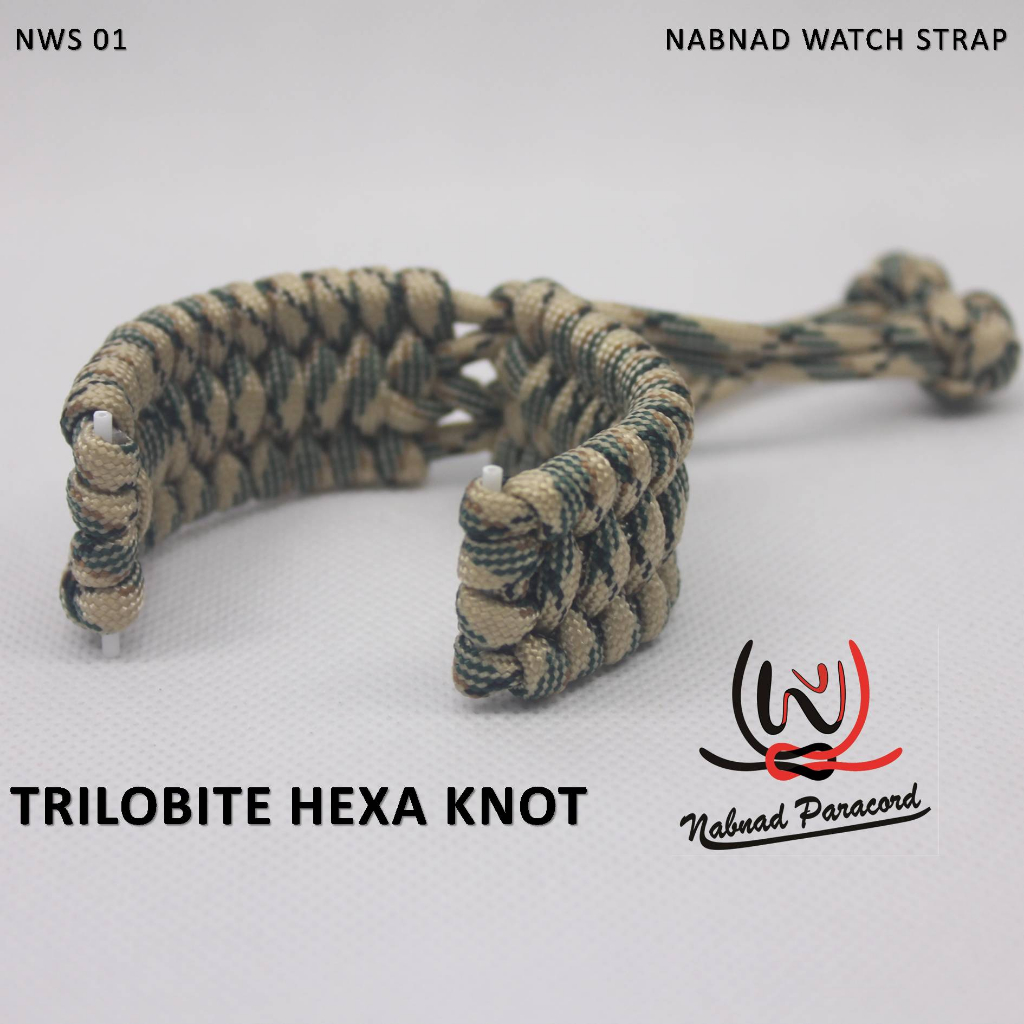 Nabnad NWS 01 Trilobite Hexa Knot Tali Strap Jam Tangan Pria Custom Paracord 4mm Lug 20mm 22mm 24mm