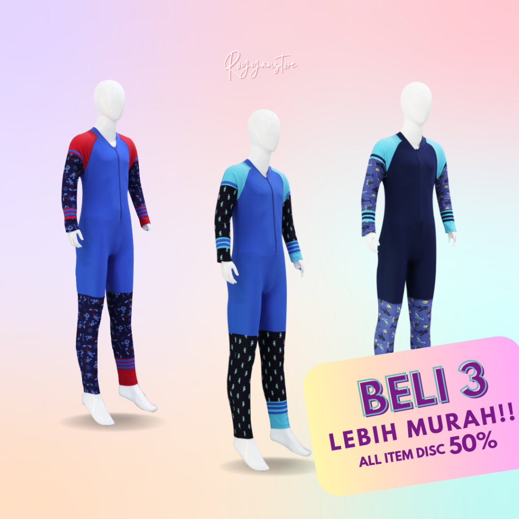 Baju Renang Anak Laki-Laki dan Perempuan Panjang Model Selam Diving Usia 3-6 Tahun