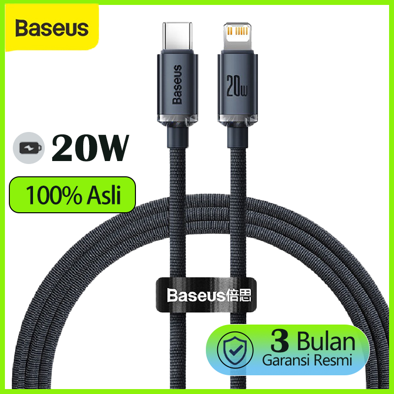 Baseus Crystal Shine Kabel Data iPhone Cable Type C to Lightning 20W Fast Charging 1.2M,2M