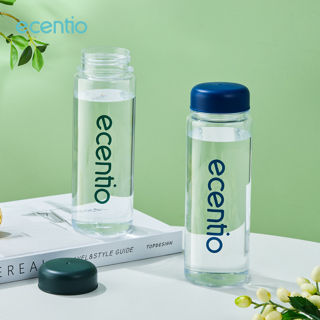 ecentio botol minum 500ml sport botol portabel  warna Biru muda tempat minum sport bening BPA free Water Bottles