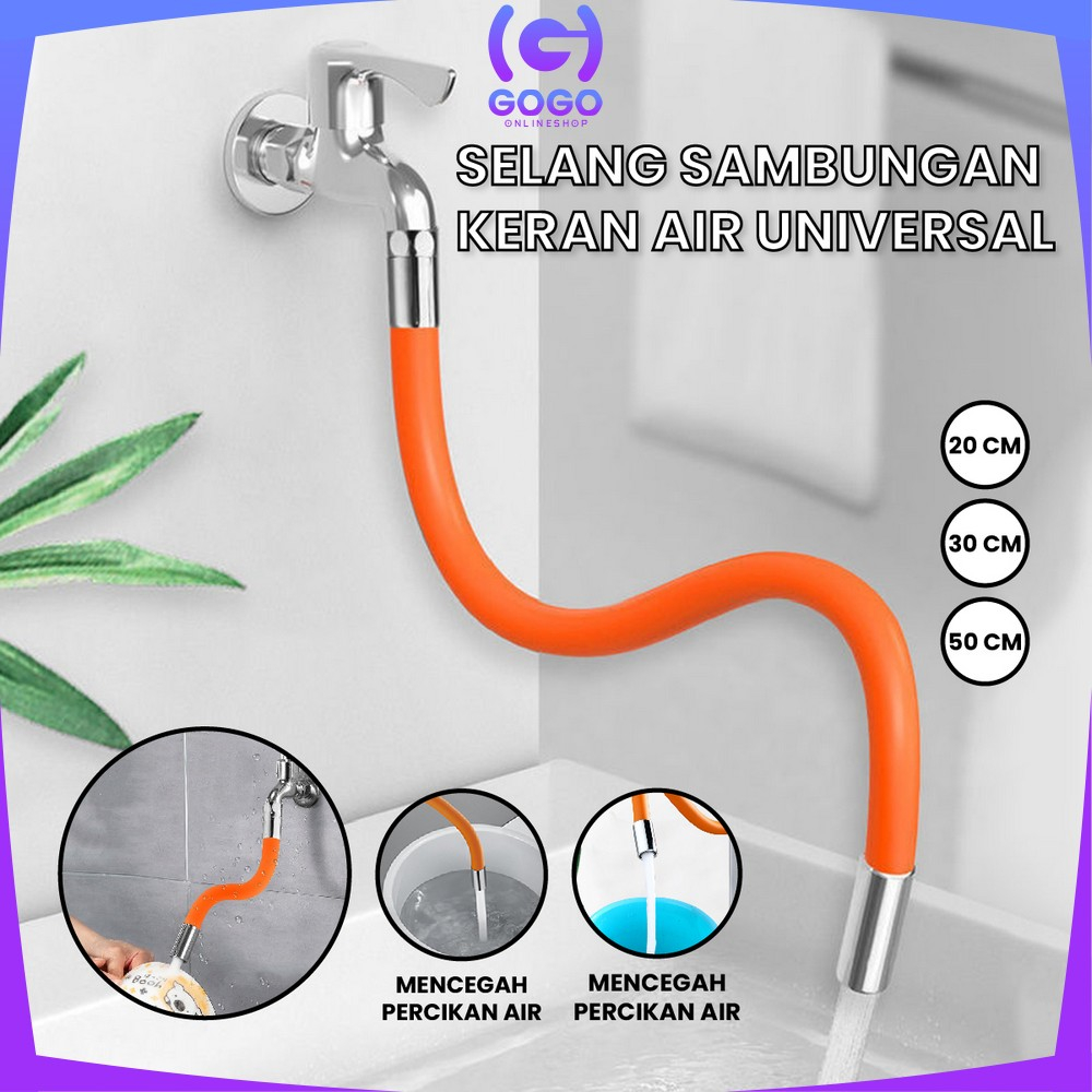 GOGO-C838 Selang Sambungan Kran Air Universal 1/2 Inch 360 Derajat / Alat Penyambung Kepala Keran Air Wastafel Pipa Elastis