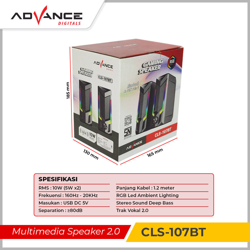 【READY STOCK】Advance Gaming Speaker CLS-107BT RGB Bluetooth Speaker Gaming Portable Super Bass