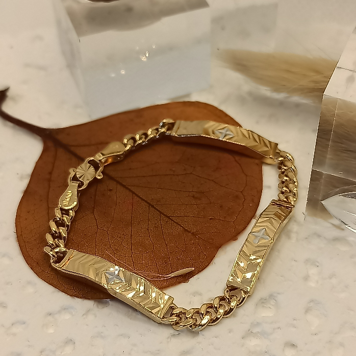 gelang emas anak 8k model variasi plat mix rantai