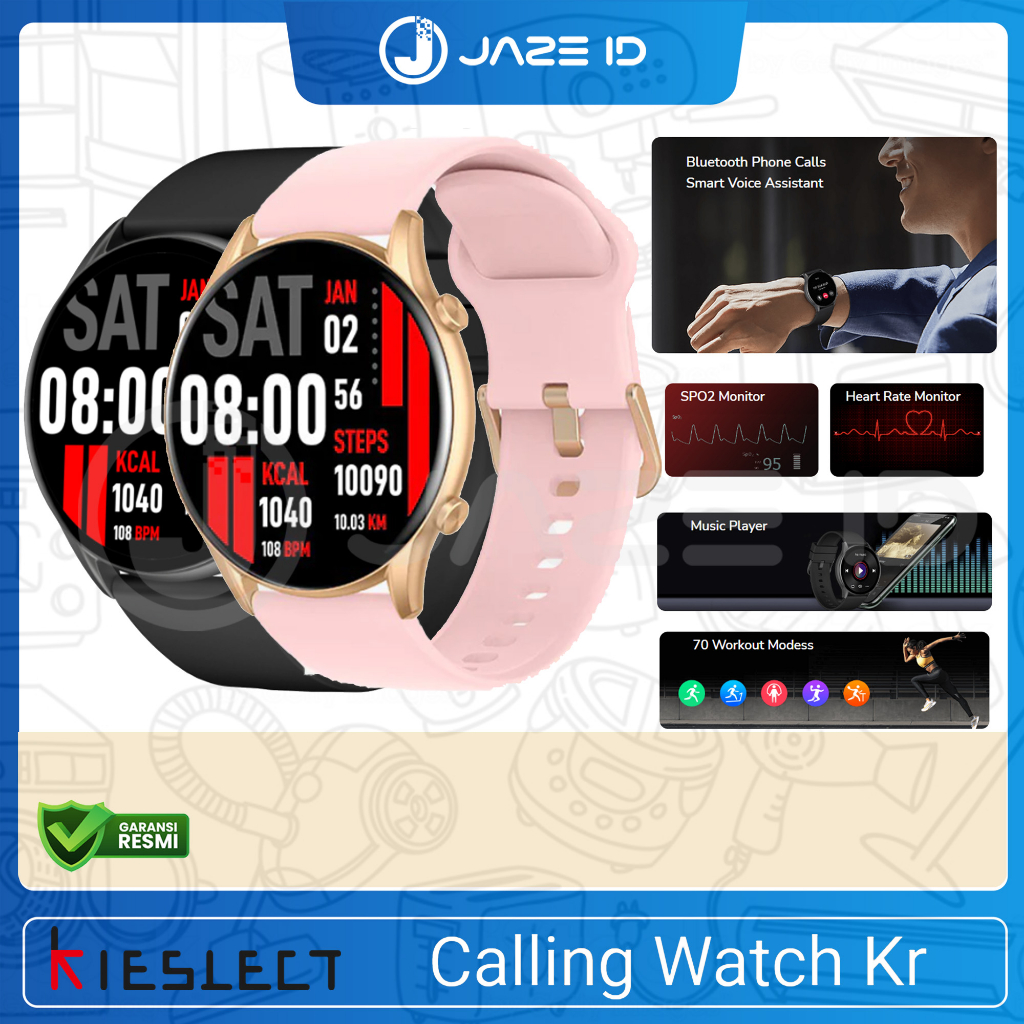 Kieslect KR Smartwatch Semi AMOLED Calling Smart Watch Jam Tangan