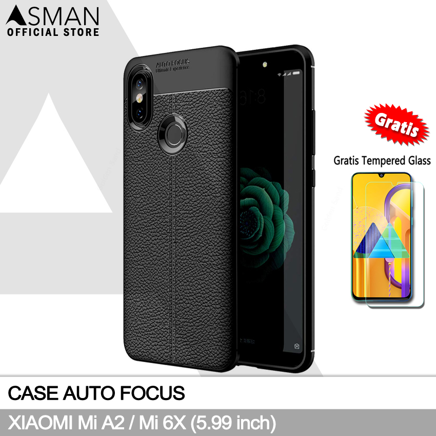 Ultraslim Xiaomi Mi A2 / Mi 6X (5.99&quot;) | Soft Case Black Matte + FREE Tempered Glass