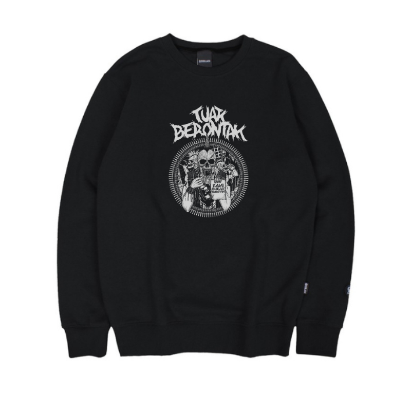 Sweater Crewneck Black Rock Punk Premium Terbaru Unisex