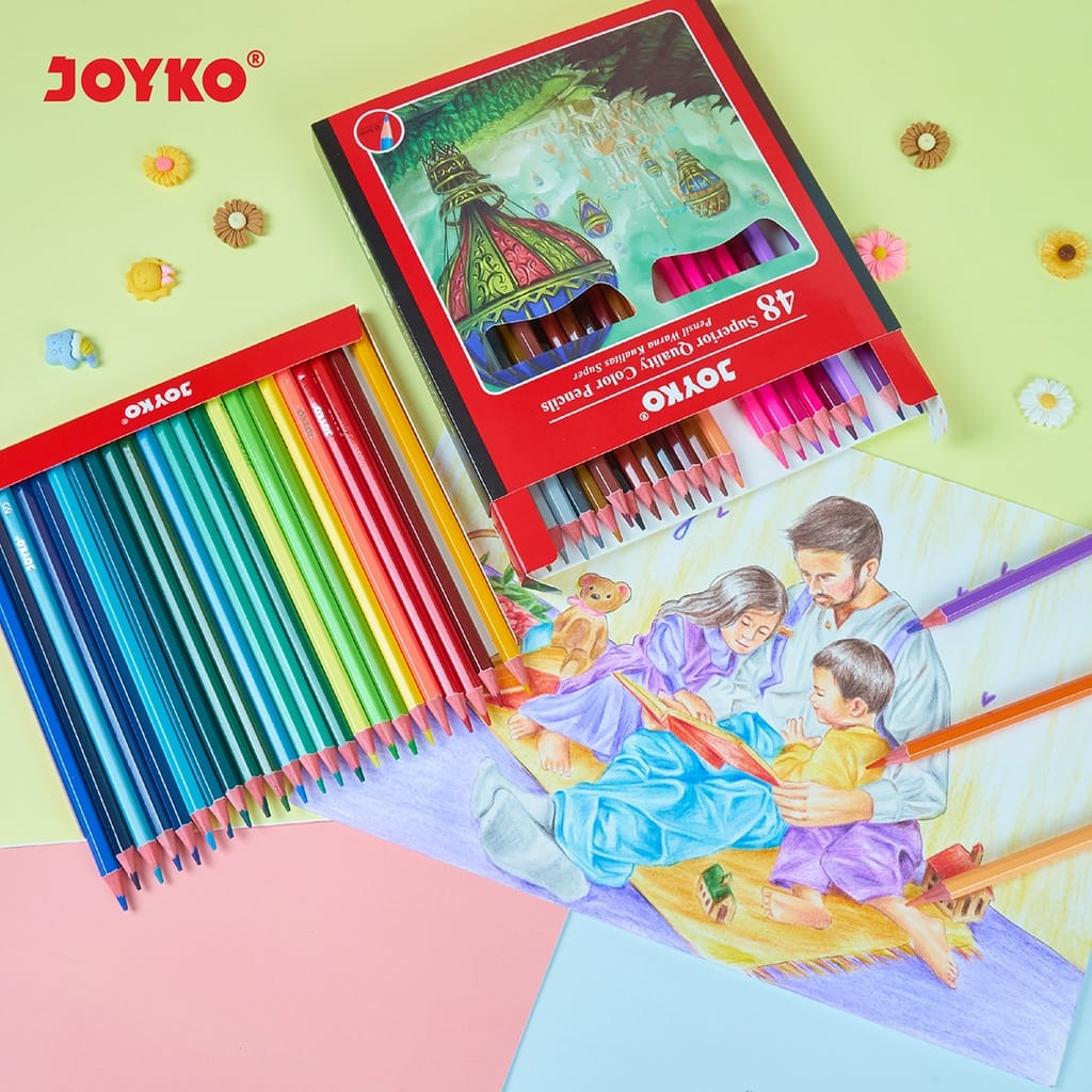 Pensil Warna JOYKO / Faber Castel / Deli Panjang Warna isi 12pc &amp; 24pc