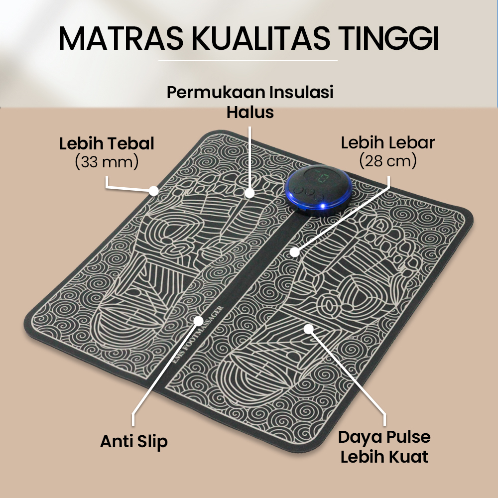 ALAT PIJAT KAKI ELEKTRIK USB / FOOT MASSAGER PULSE EMS MUSCLE EMS15 SERBAGUNA PORTABLE - TaffOmicron