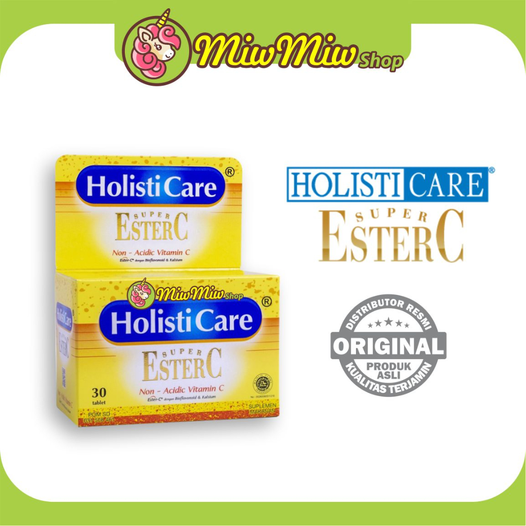 HOLISTICARE Super ESTER C (Botol isi 30 tablet) Vitamin C Aman Untuk Lambung